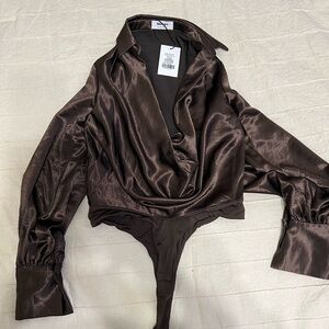 Showpo Chocolate Zephyr Bodysuit